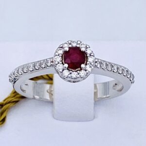 White gold ruby diamond ring 750 % Art.AN752