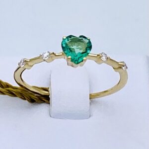 Anello smeraldo e diamanti oro giallo 750% art.AN2440
