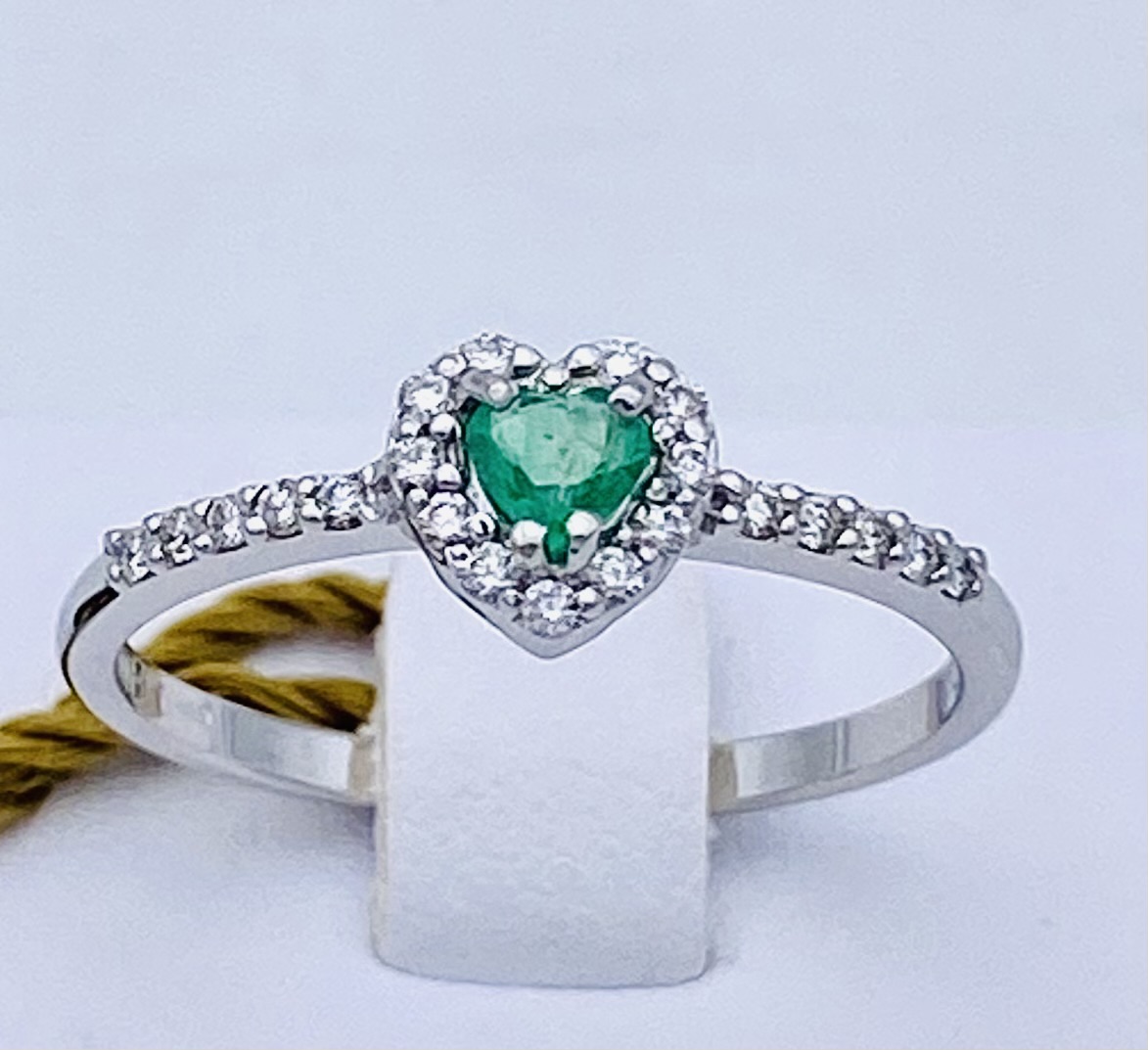 Anello smeraldo diamanti oro bianco 750% art.AN2821S