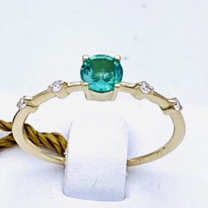 Anello smeraldo e diamanti oro giallo 750% art.AN2441