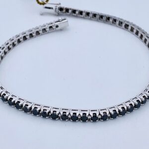 Tennis bracelet black diamonds white gold 750% art.BR259