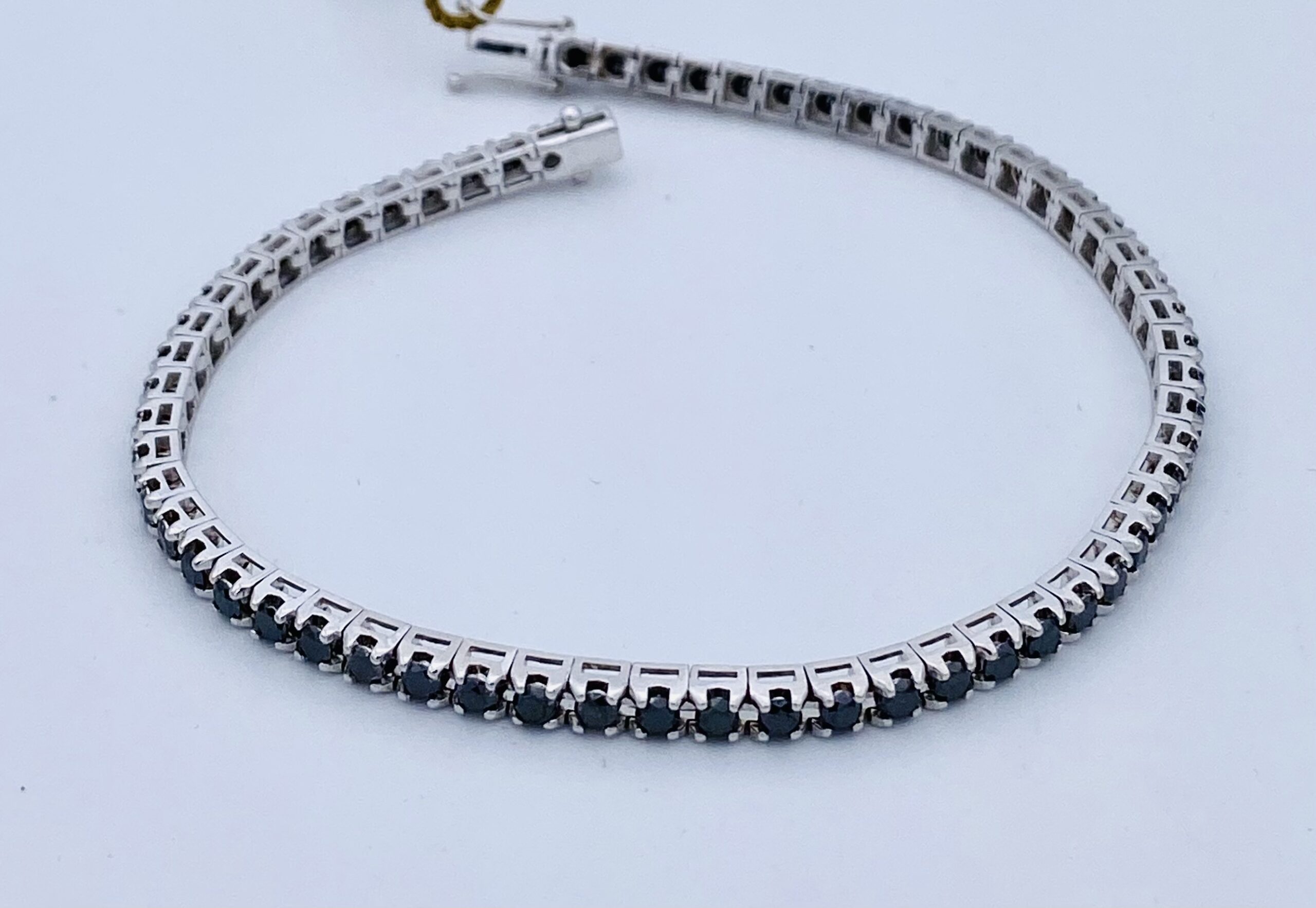 Tennis bracelet black diamonds white gold 750% art.BR259