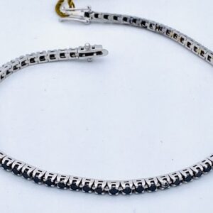 Bracciale tennis diamanti neri oro bianco 750% art.BR258
