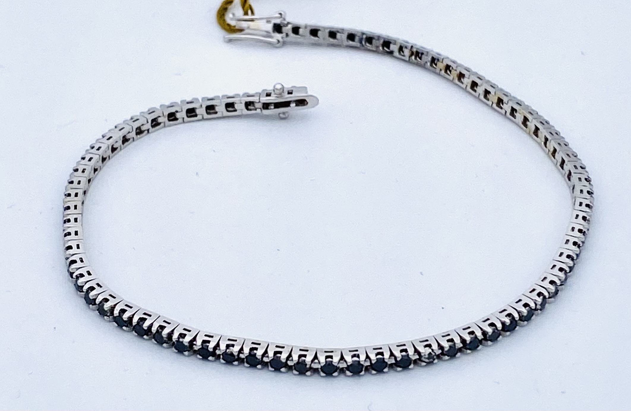 Tennis bracelet black diamonds white gold 750% art.BR258