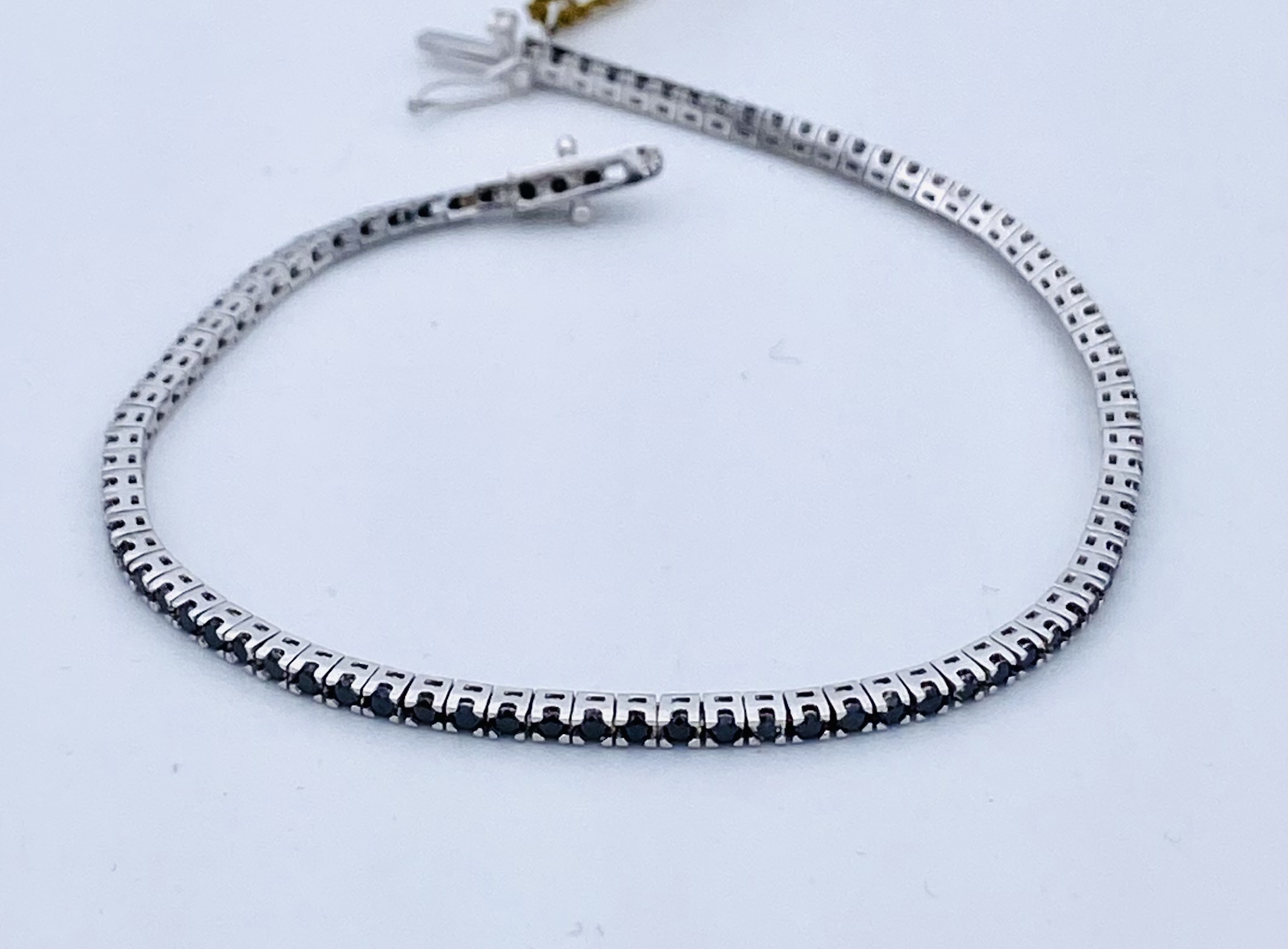 Tennis bracelet black diamonds white gold 750% art.BR256