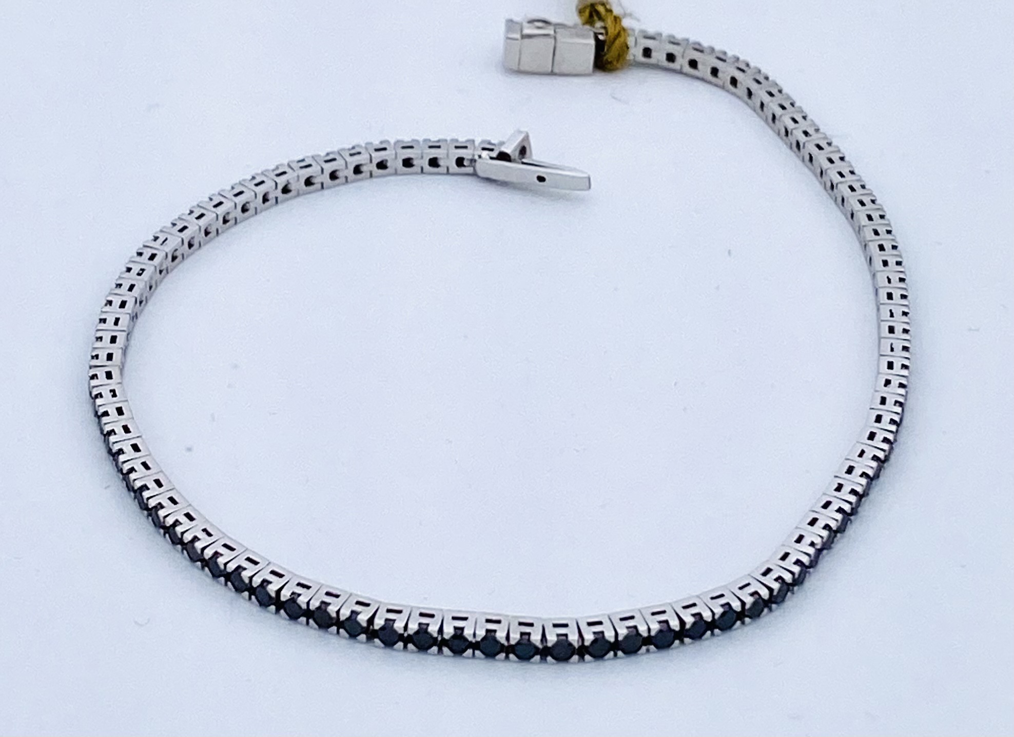 Tennis bracelet black diamonds white gold 750% art.BR213