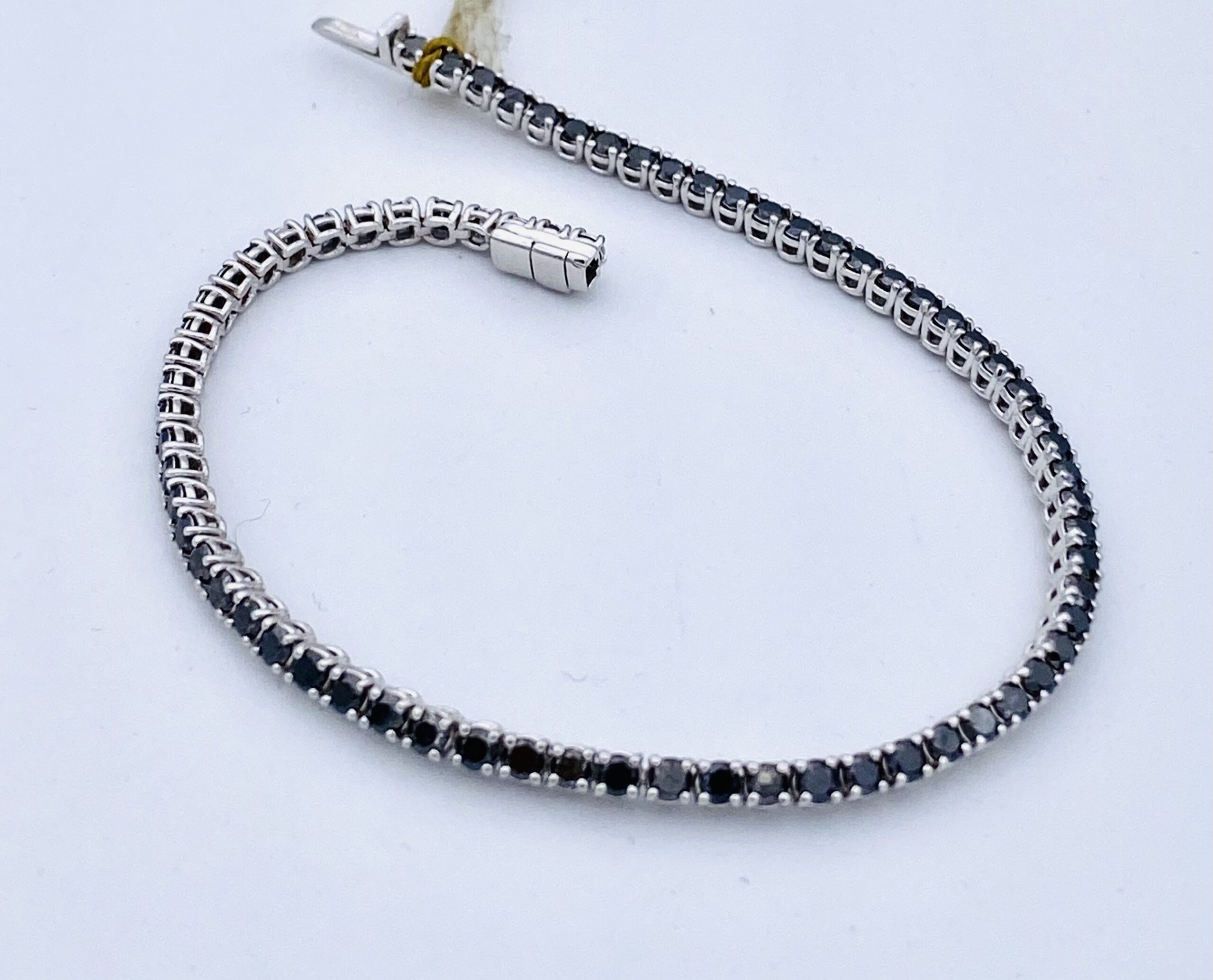 Tennis bracelet black diamonds white gold 750% art.BR261