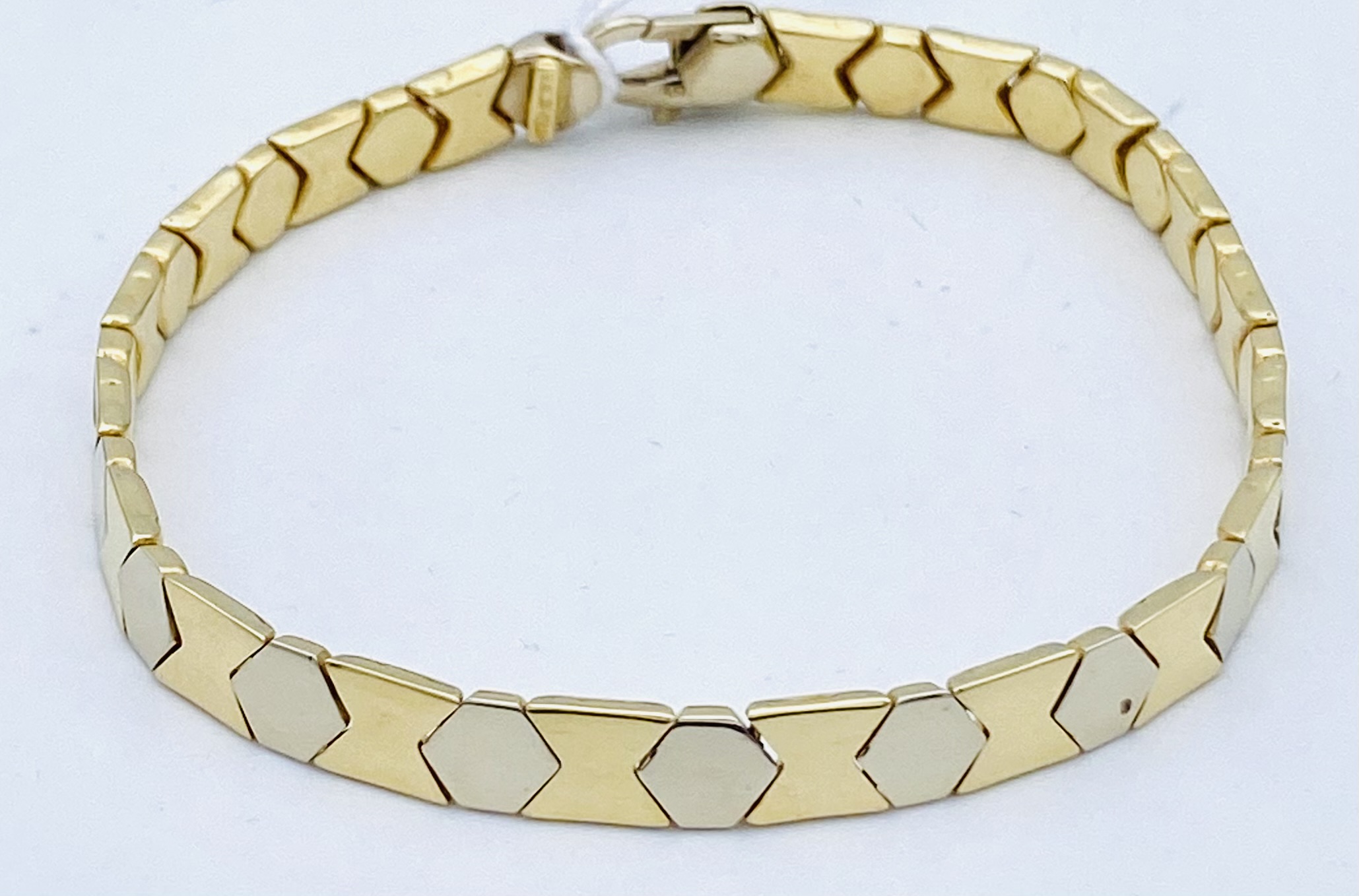Men's bracelet yellow gold,white 750% GR. 17,20 ART. BRUC02