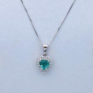 Pendente smeraldo diamanti oro bianco 750 % Art.CD880