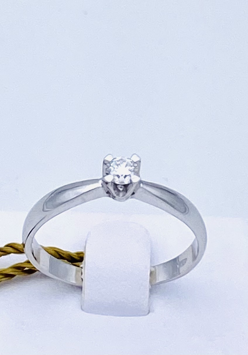 Anello solitario di diamanti oro bianco  ROMANTIC art.AN2650-4