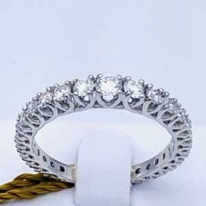 Anello veretta oro bianco 750% e diamanti ART.AN2248
