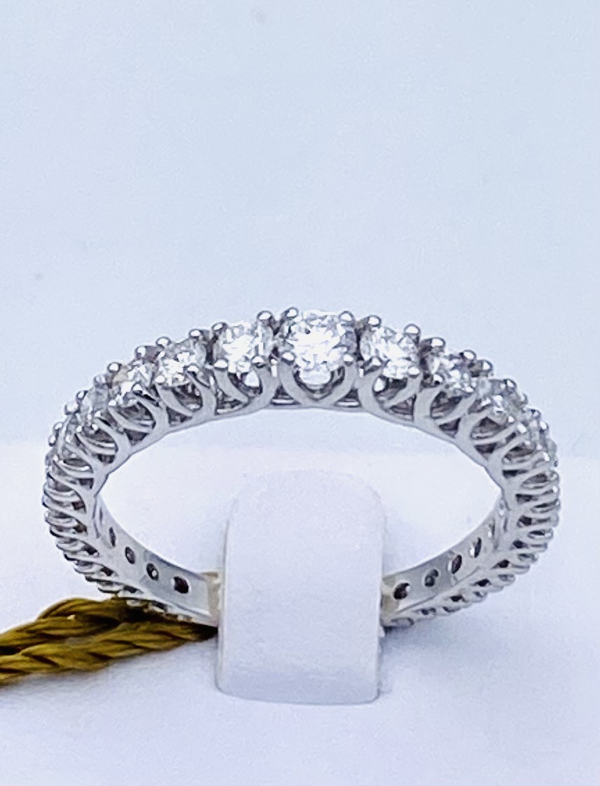 Anello veretta oro bianco e diamanti EROS ART.AN2248