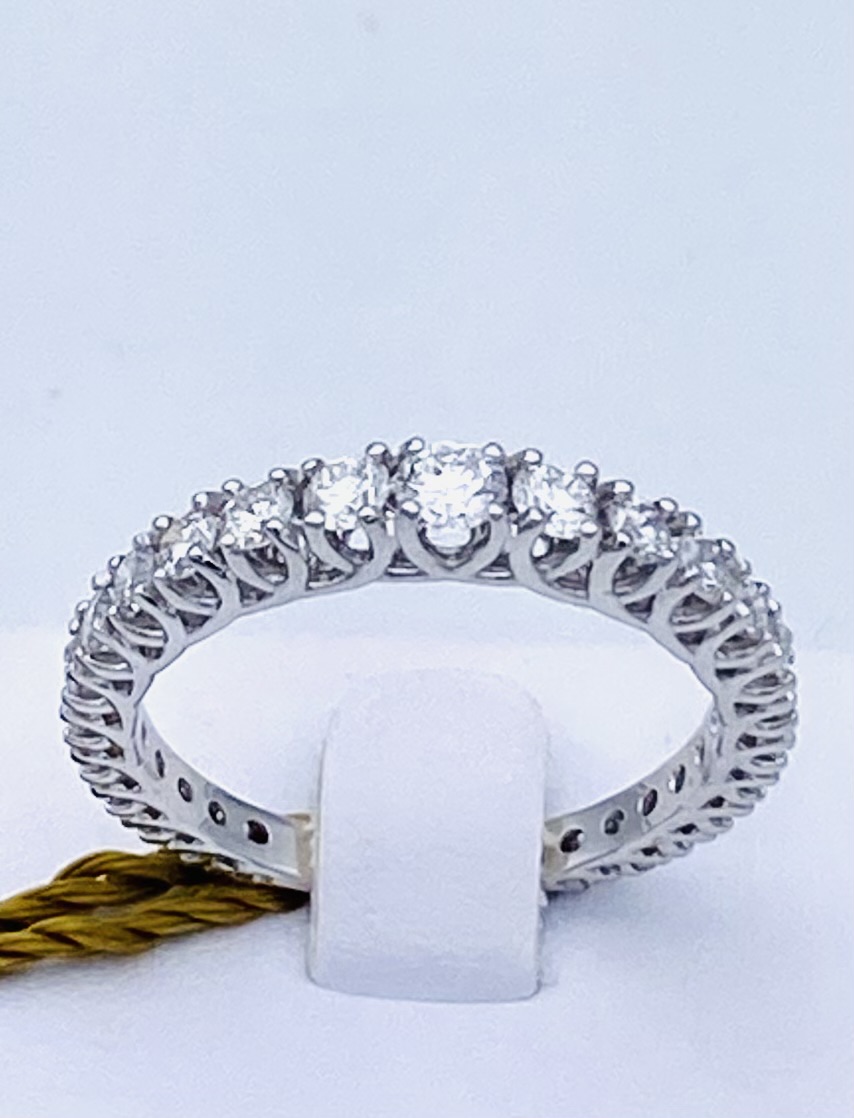 Anello veretta oro bianco e diamanti EROS ART.AN2248