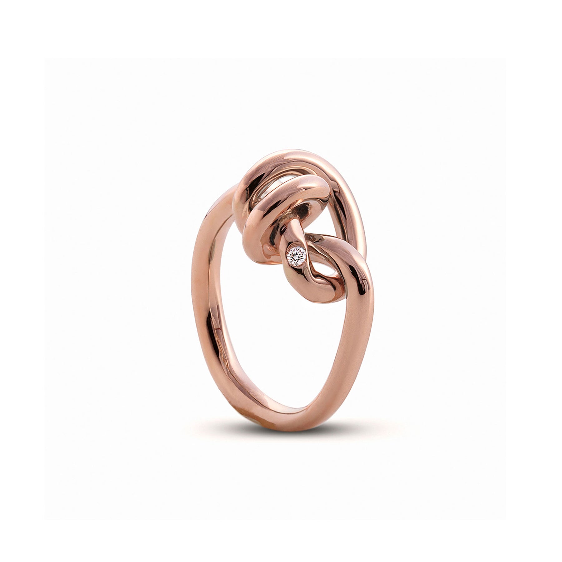 Anello Nodi d’Amore in Oro Rosa 9kt e Diamante o Rubino Art. AN171RBT