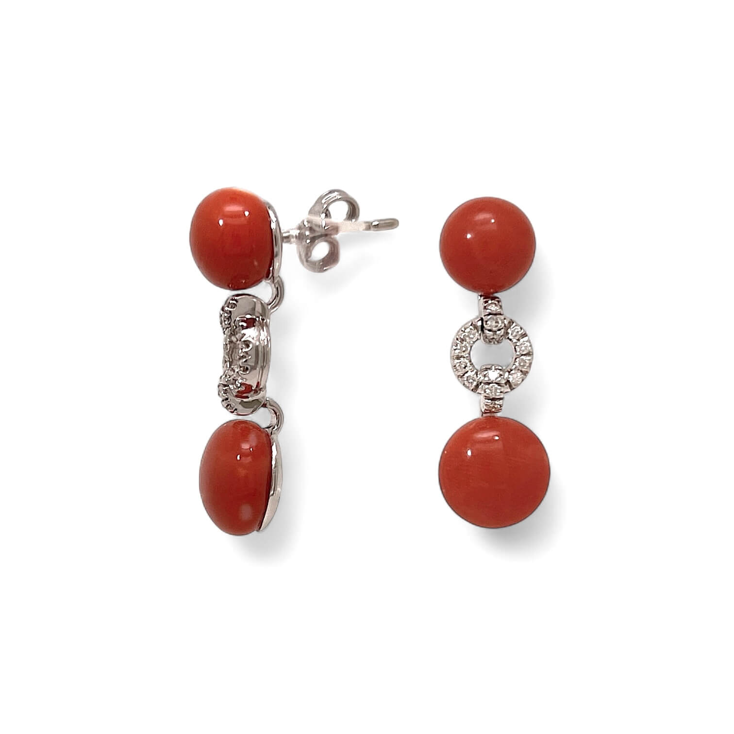 Mediterranean Red Coral and Gold Earrings Art. ORCORAL2
