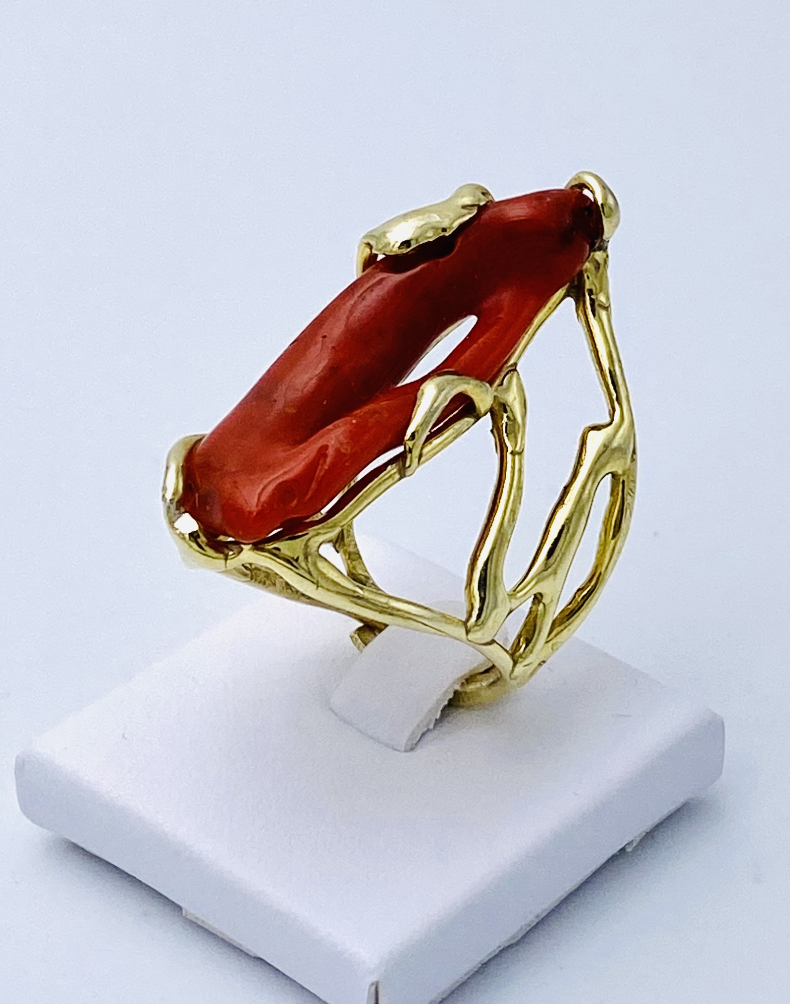 Ring with 925% silver coral Art. ANCOR1