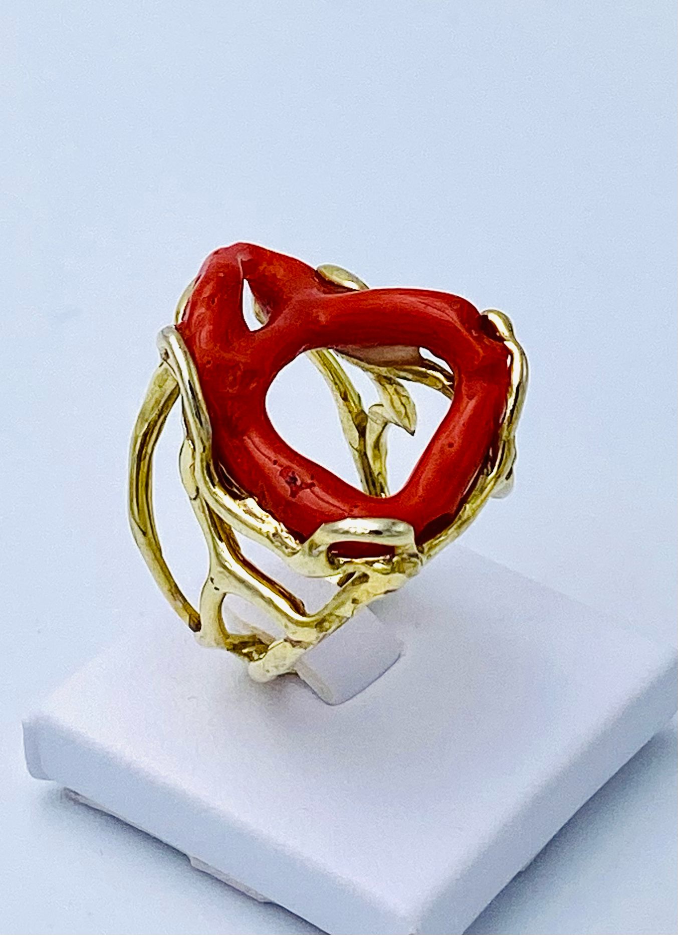 Ring with 925% silver coral Art. ANCOR2