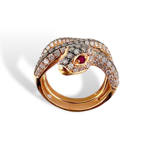 Anello Serpente  Diamanti Rubini e oro  Art. R38578-3001