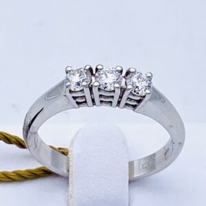 Trilogy ring OF diamonds and gold NOTES OF love art.AN1563