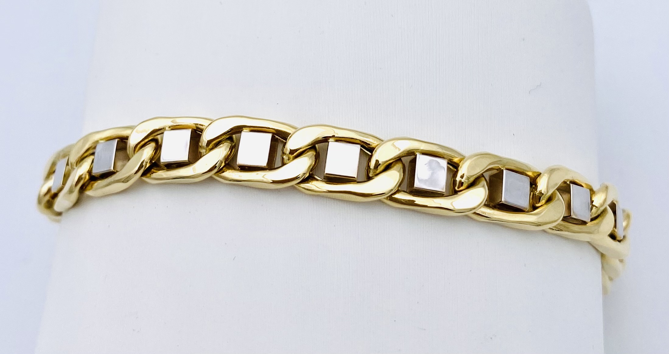 Men's bracelet white and yellow gold 750% ART. ORBR07