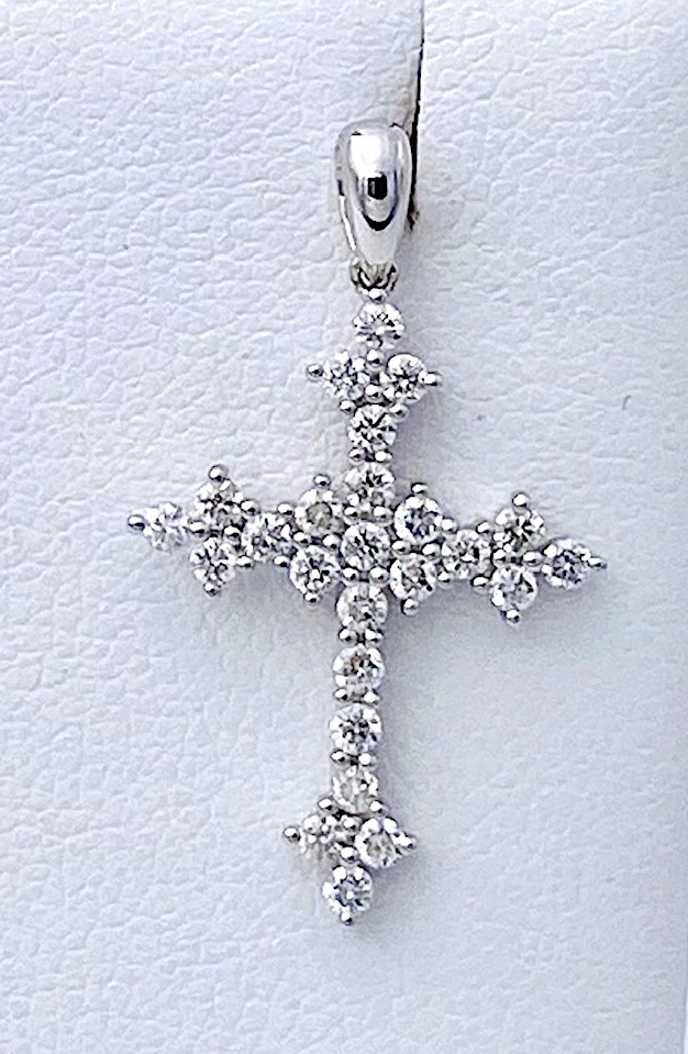 Gold and Diamond Cross Pendant Art.P00887WA01