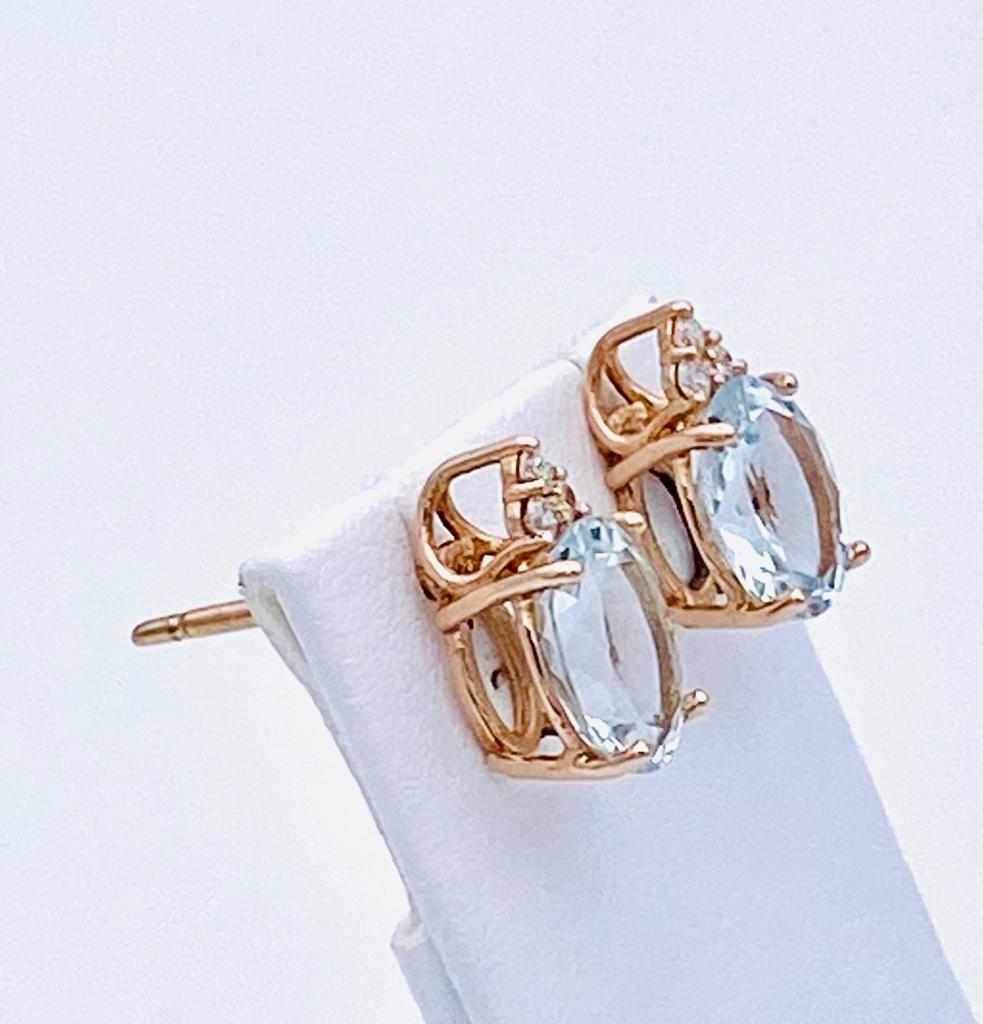 Aquamarine Earrings Gold and Diamonds Art. OR1314