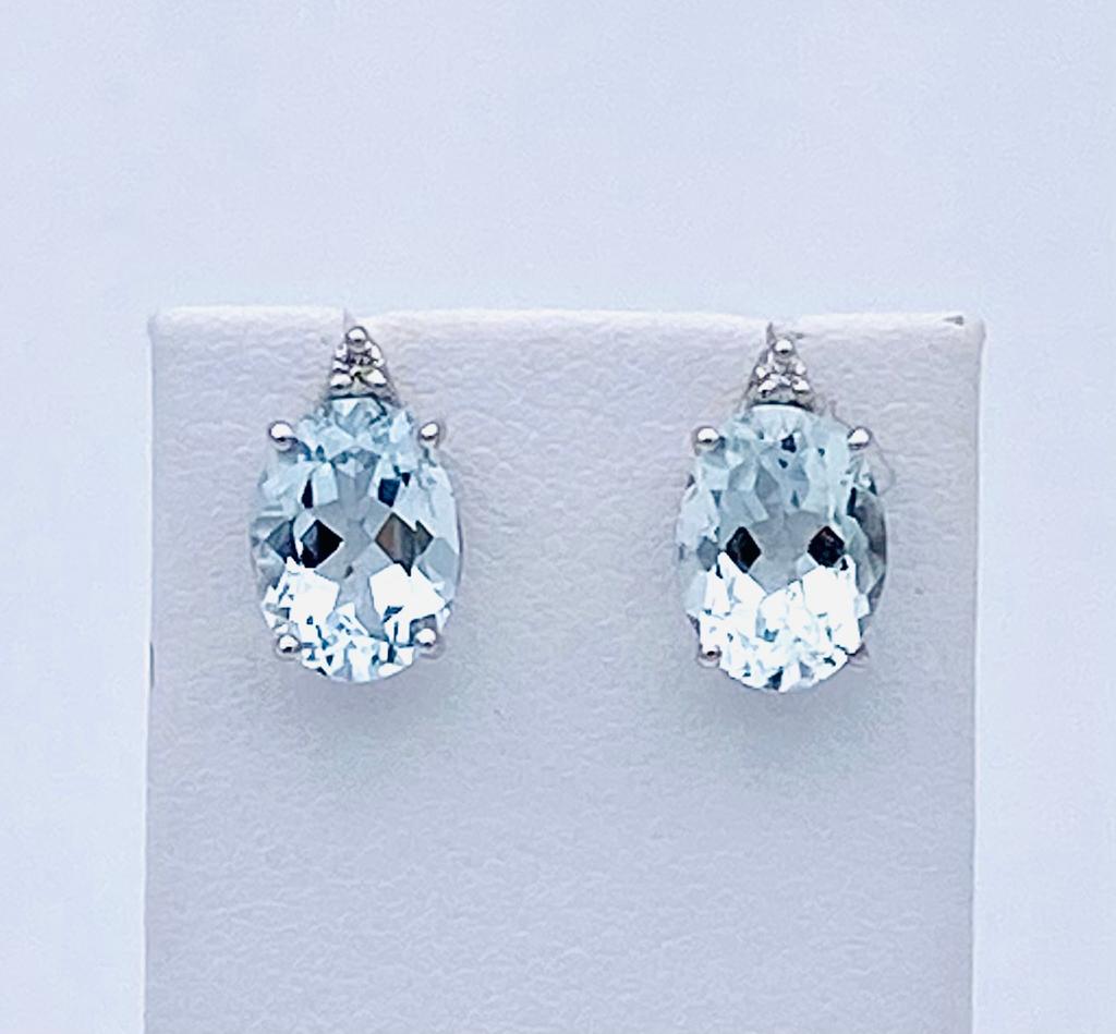 Aquamarine Earrings Gold and Diamonds Art. OR1313