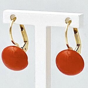 Mediterranean Red Coral and Gold Earrings Art. ORCORAL2