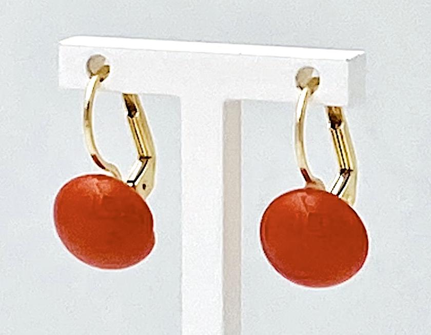 Mediterranean Red Coral and Gold Earrings Art. ORCORAL2