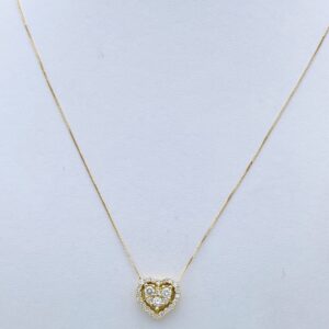Yellow gold diamond heart pendant 750 % Art.CD923