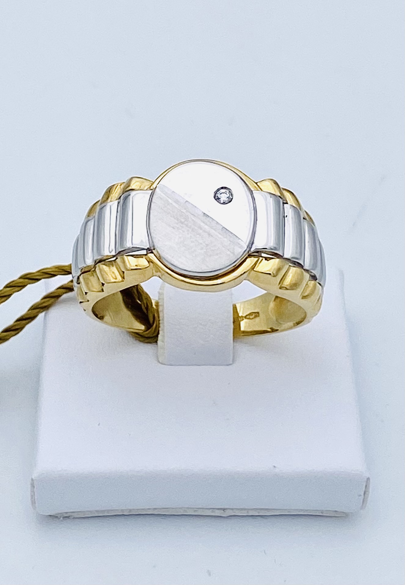 Men's ring in yellow and white gold 750% art. ANU3