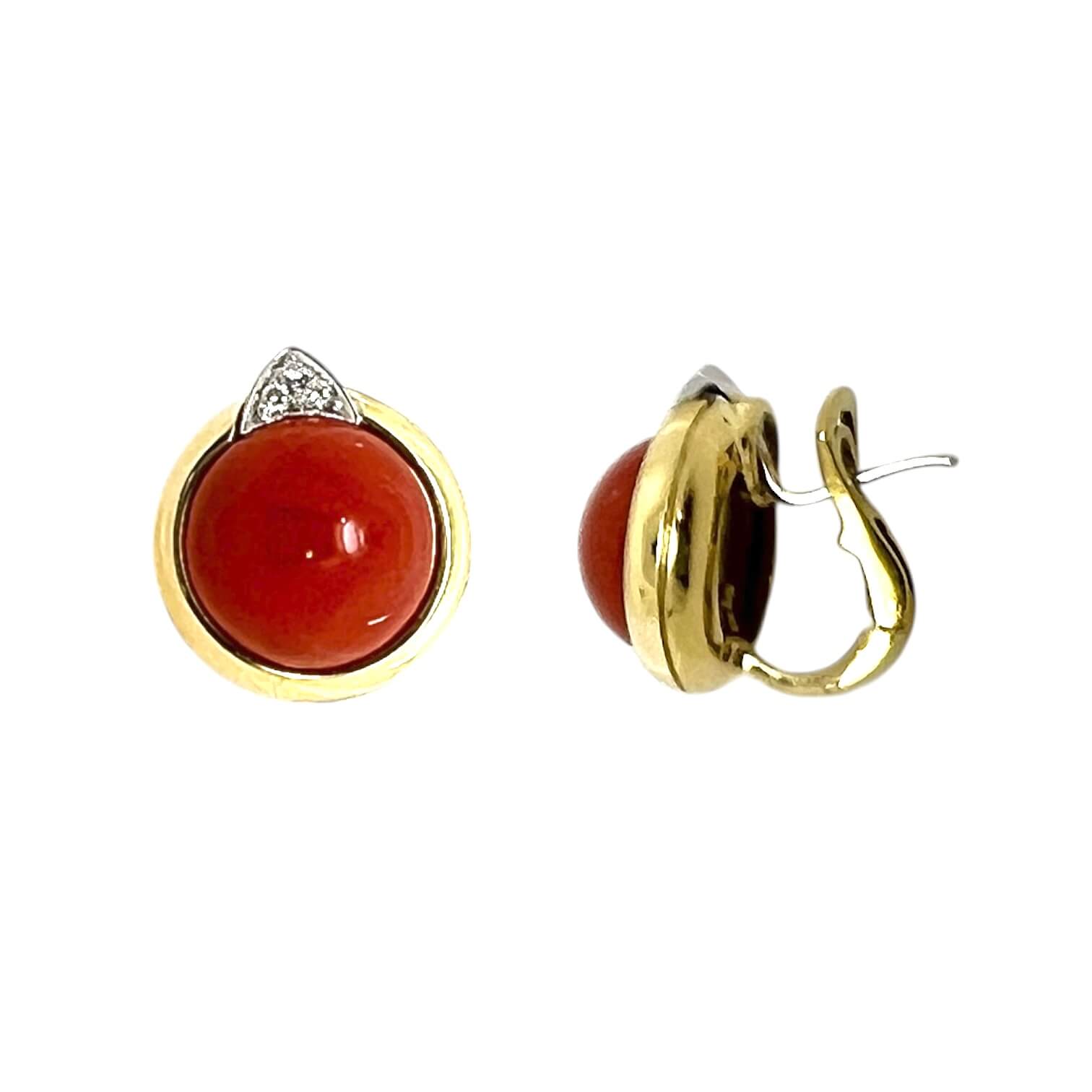 Orecchini corallo in oro giallo 750% Art. ORCORAL7