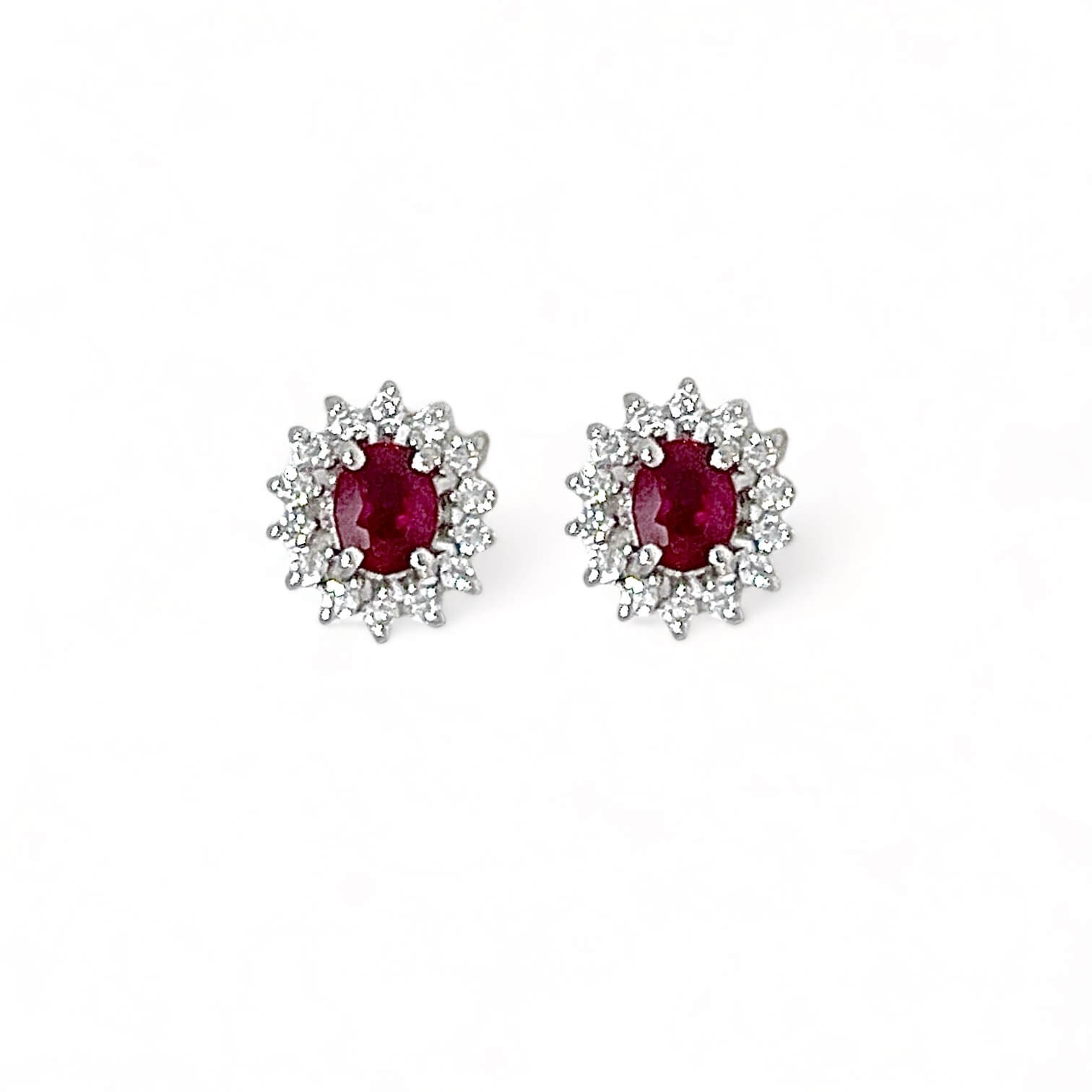 Gold ruby earrings and BON TON diamonds Art. OR505