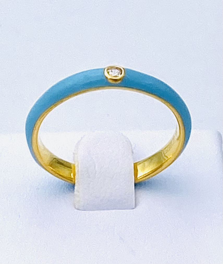 Ring in golden silver enamel blue art. 1338A