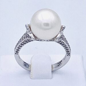 Anello perla coltivata oro bianco 750% Art. ANPE