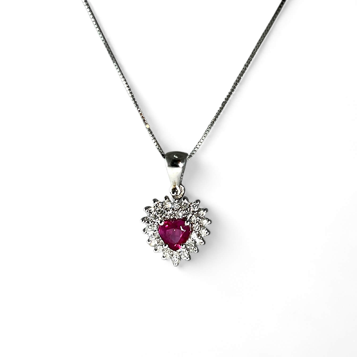 Ruby white gold diamond HEART pendant Art. CD917