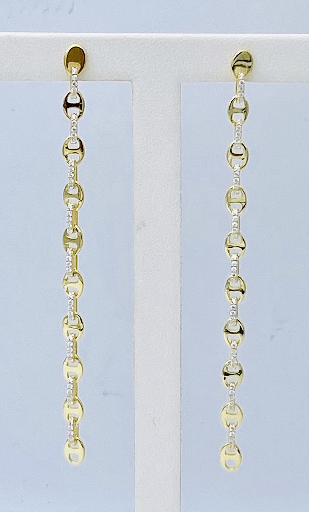 Orecchini pendenti in argento dorato art. 7444