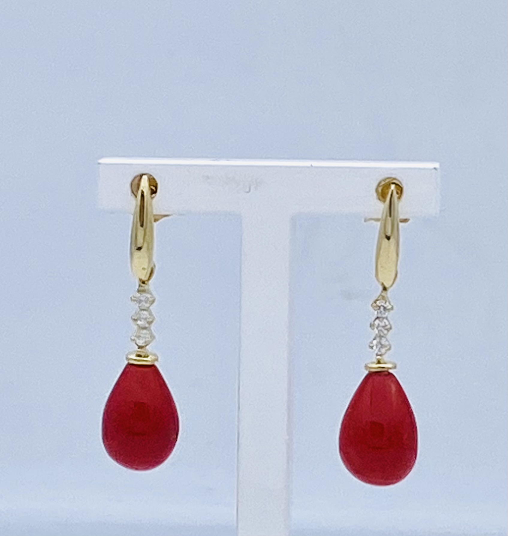 Mediterranean coral earrings yellow gold 750% Art. ORCORAL6