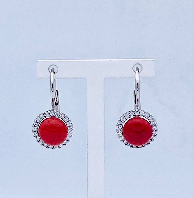 Mediterranean coral earrings white gold 750% Art. ORCORAL5