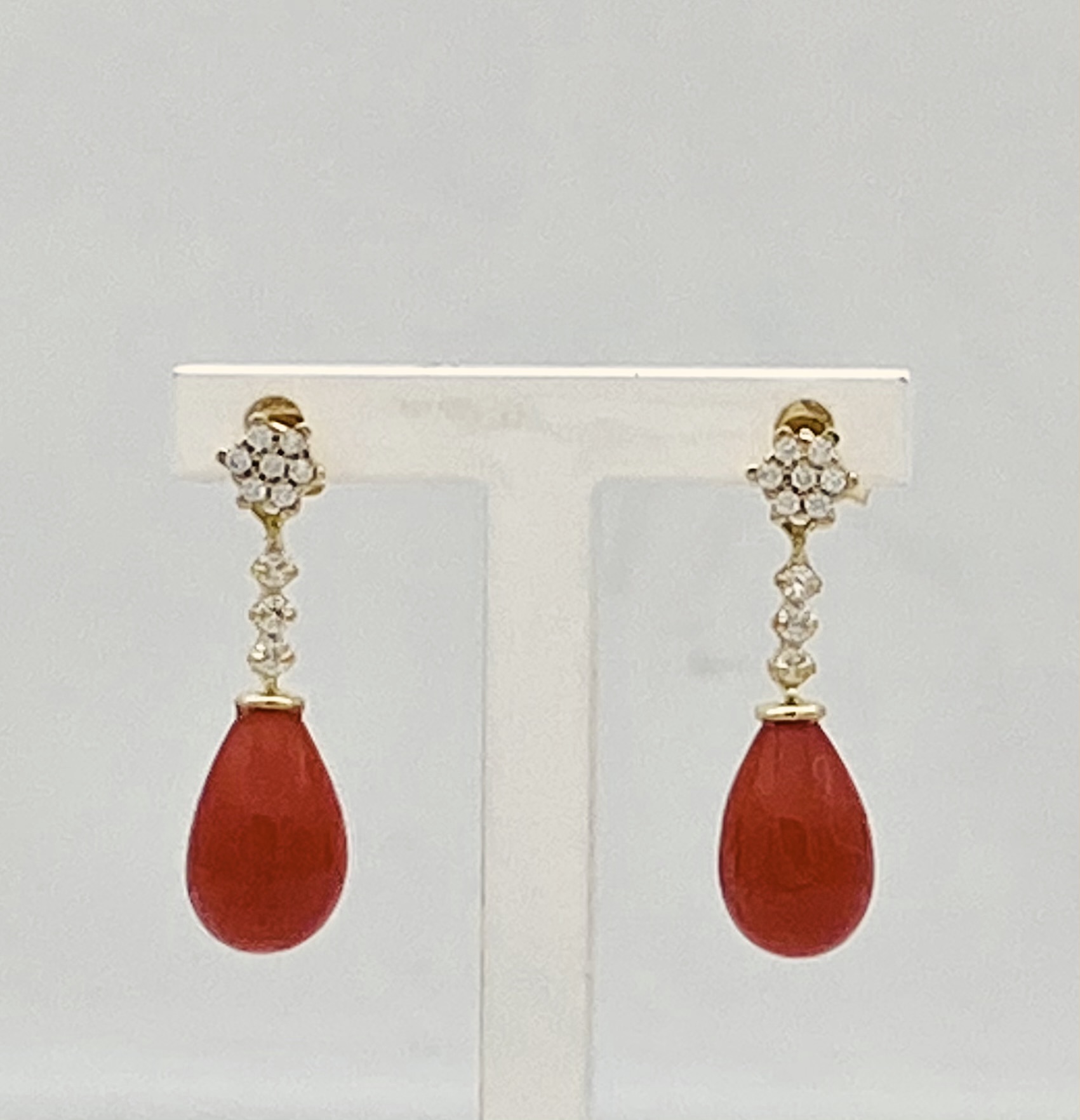 Coral earrings in yellow gold 750% Art. ORCORAL7