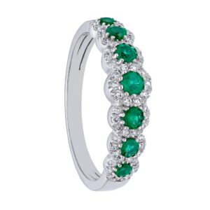 Anello veretta smeraldi oro 750% e diamanti BELLE EPOQUE Art. 227334