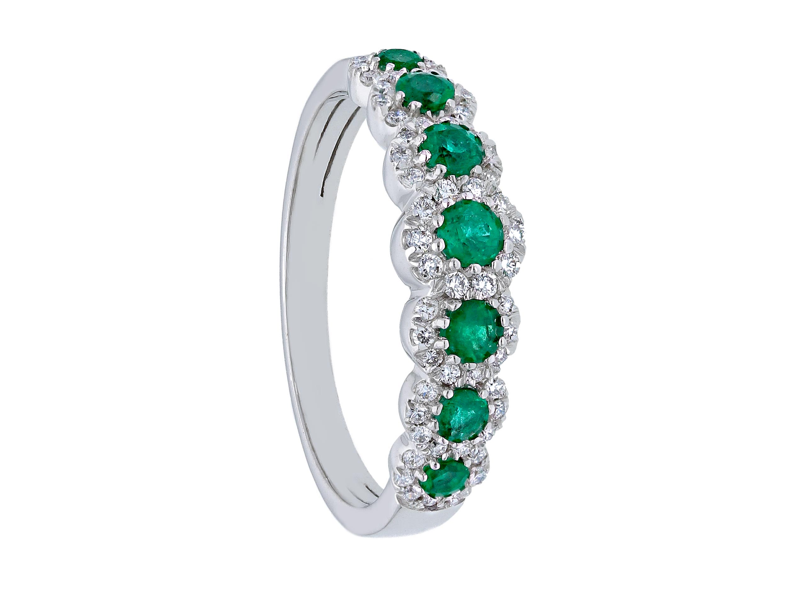 Emerald veretta ring 750% gold and BELLE EPOQUE diamonds Art. 227334
