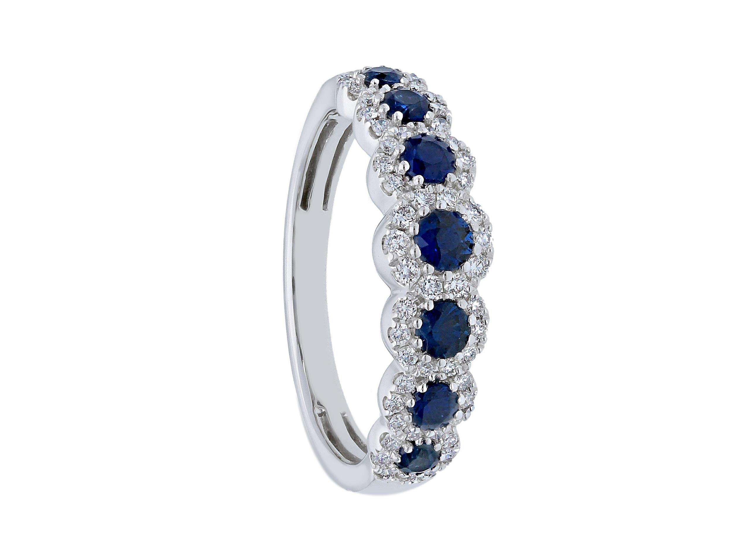 Veretta ring with blue sapphires and BELLE EPOQUE diamonds Art. 227335