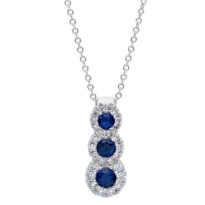 Pendente zaffiri blu  in oro 750% e diamanti Art. 234405