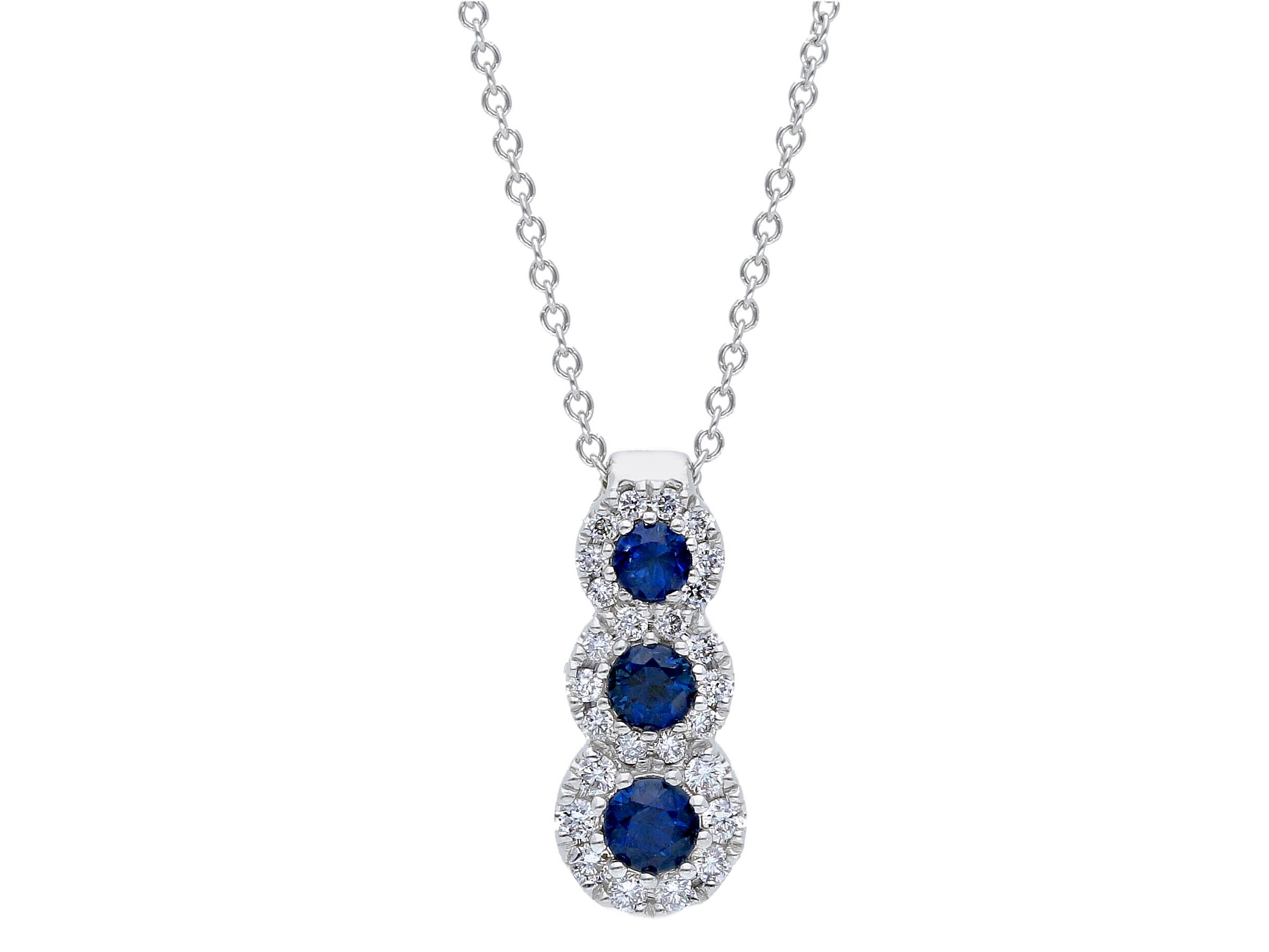 Blue sapphire pendant in 750% gold and diamonds Art. 234405