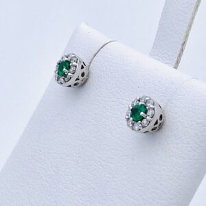 Orecchini con smeraldo diamanti e oro 750% Art. OR753