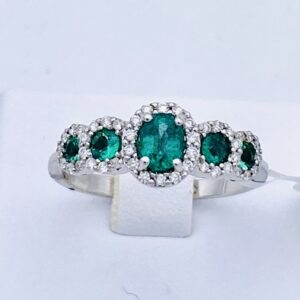 Emerald ring gold and diamonds BELLE EPOQUE Art. AN2053