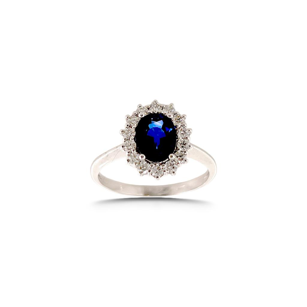 Sapphire ring in 750% gold and diamonds Art. AN2572
