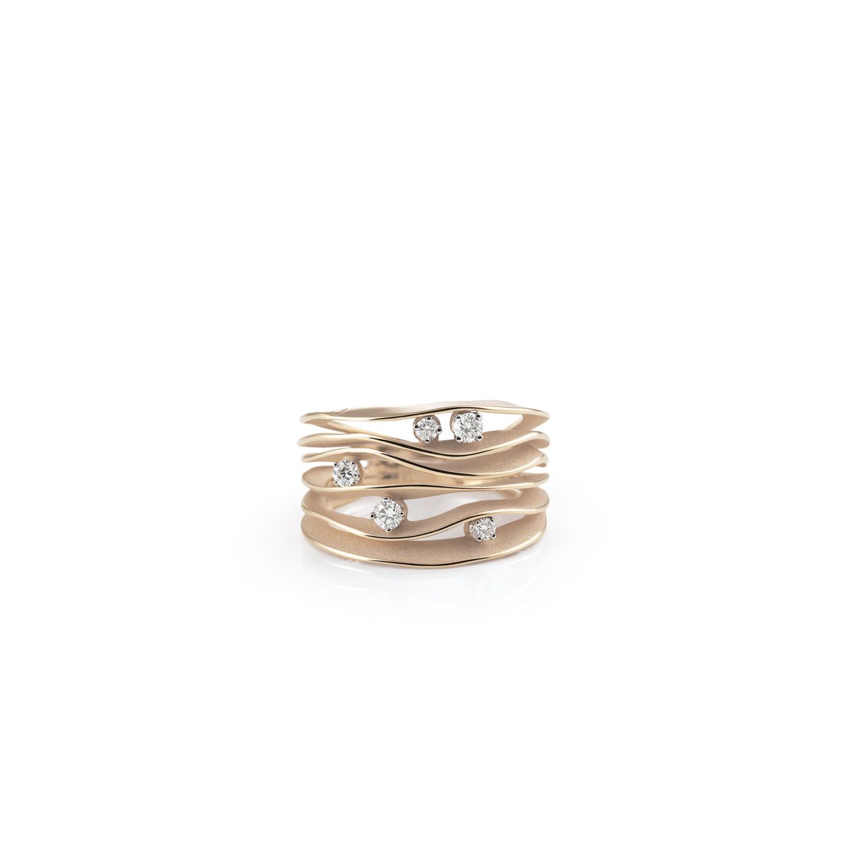 Anello Collezione Dune In Oro Natural Beige18Kt Con Diamanti