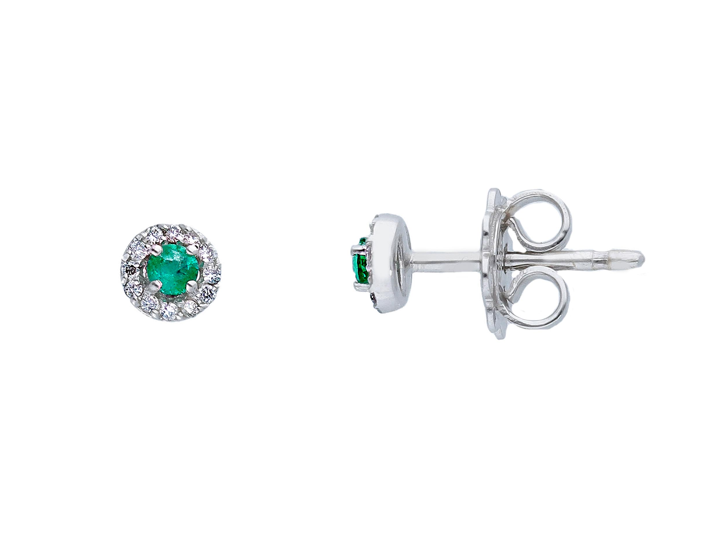 Emerald earrings 750% gold and diamonds Art. 250304